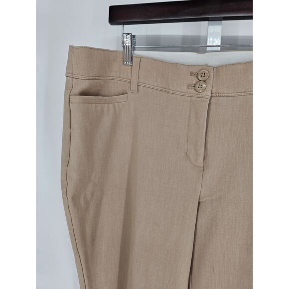 Maurices Womens Sz 16S Short Pull On Straight Leg Dress Pants Khaki Beige - Picture 2 of 5